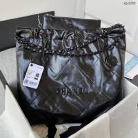 Chanel專櫃槍扣2022S春夏火爆22 bag購物袋AS3261 香奈兒鏈條肩背購物包 djc5302