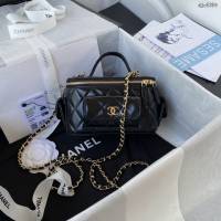Chanel專櫃22k新品口袋盒子包 AS3017 香奈兒斜挎鏈條肩背包手拎化妝包 djc5359