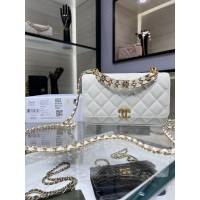 Chanel專櫃新款鏈條女包 香奈兒22K新品雙鏈WOC魚子醬手提斜挎女包 AP3020Y djc5701