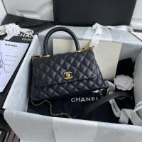 Chanel專櫃新款牛皮顆粒小球紋鏈條女包 香奈兒92990黑球配黑球手柄 djc5745