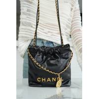 Chanel專櫃新款黑金鏈條女包 香奈兒春夏系列火爆珍珠鏈條Mini22bag djc6775