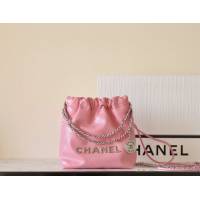 Chanel專櫃新款粉/銀扣鏈條女包 香奈兒春夏系列火爆珍珠鏈條Mini22bag djc6777