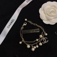 chanel手鏈 新款香家貴婦珍珠 施華洛水晶 珍珠 雙層手鏈  gzsc1447