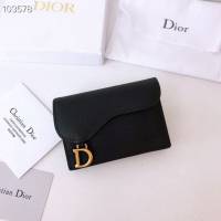 Dior包 迪奧卡包 D家新款馬鞍小卡包 Dior零錢包 黑色 5611  Dyd1072