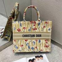 Dior女包 迪奧Book Tote花朵托特包 Dior刺繡購物袋  dfk1537