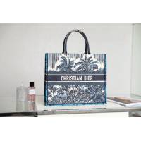Dior女包 迪奧Book Tote藍椰樹托特包 Dior刺繡購物袋  dfk1722