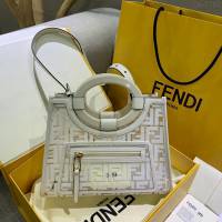 FENDI女包 頂級原單 最新透明雙F購物袋 手提包 芬迪女肩背包 36015B78  fdz2168