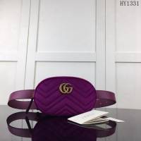 GUCCI古馳 新款 專櫃品質 原單 476434 天鵝絨 紫色 時尚腰包HY1331