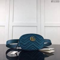 GUCCI古馳 新款 專櫃品質 原單 476434 天鵝絨 綠色 時尚腰包HY1333