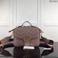 GUCCI古馳 新款 專櫃品質 原單 498100全皮 裸粉 手提 單肩 斜挎包HY1364