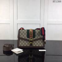 GUCCI古馳 新款 專櫃品質 原單 421882 啡Pvc配啡皮 手提 單肩 斜挎包HY1388