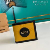 Gucci古馳包包 G家新款錢包 625573 古奇男士短夾錢包 黃布 gdj1413
