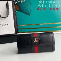 Gucci原厂皮包包 古驰男女翻盖织带GG长钱包 Gucci长夹 523153  gdj1517