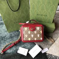 Gucci专柜新款女包, 古驰哆啦A梦牛角方正邮差包 Gucci手提肩背斜挎包 655596  gdj1586