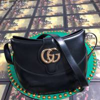 Gucci包 古馳女包 568857 Gucci牛皮單肩女包 Gucci斜挎包 黑色  gudj1013