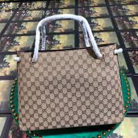 Gucci包 古馳女包 551688啡布 Gucci新款手提包  gudj1150