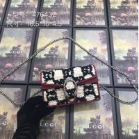 Gucci包 古馳女包 476432白底花 Gucci超小型包 Gucci鏈條斜挎包 Gucci小手包  gudj1225