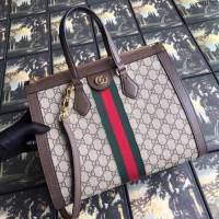 Gucci包 古馳女包 524537pvc啡皮 Gucci手提包 Gucci單肩斜挎包  gudj1382