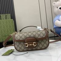 Gucci專櫃古馳最新款Horsebit 1955系列小號手提單肩斜挎女包 jh2051型號：815206