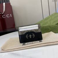 Gucci專櫃古馳最新款飾鏤空互扣式雙G卡片夾卡包 jh2106型號：701425