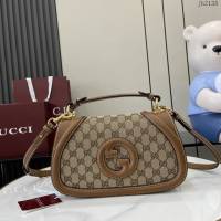 Gucci專櫃古馳最新款Blondie系列小號手提包原廠皮肩背女包 jh2138型號：815714