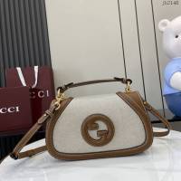 Gucci專櫃古馳最新款Blondie系列小號手提包原廠皮肩背女包 jh2140型號：815714