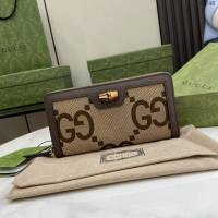 Gucci專櫃古馳最新款GG竹節錢包拉鏈長夾 jh2246型號：658634