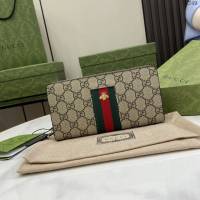 Gucci專櫃古馳最新款飾GG細節拉鏈錢包男士長夾錢包 jh2249型號：408831