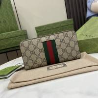 Gucci專櫃古馳最新款飾GG細節拉鏈錢包男士長夾錢包 jh2250型號：408831