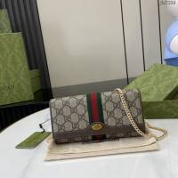Gucci專櫃古馳最新款Ophidia系列斜挎鏈條包 jh2289型號：546592