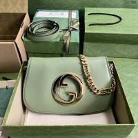 Gucci專櫃古馳最新款Blondie互扣腋下包鏈條女包 jh2309型號 ：699268