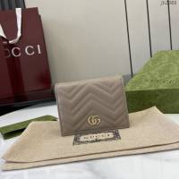 Gucci專櫃古馳最新款Marmont系列絎縫翻蓋女士短錢包 jh2368型號：466492