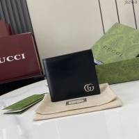 Gucci專櫃古馳最新款Marmont系列皮革雙折錢包男士短夾 jh2418型號：428726