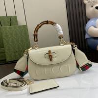 Gucci專櫃古馳最新款Bamboo 1947系列小號竹節手提包 jh2452型號：675797