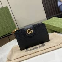 Gucci專櫃古馳最新款Marmont系列錢夾拉鏈中夾錢包 jh2462型號：739498
