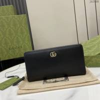 Gucci專櫃古馳最新款Marmont系列錢夾男女款拉鏈長夾錢包 jh2480型號：790057