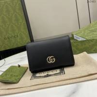 Gucci專櫃古馳最新款Marmont系列卡片夾短夾錢包卡包 jh2483型號：790067