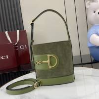 Gucci專櫃古馳2025春夏系列最新款檔案桶包手提單肩斜挎女包 jh2608型號：833665
