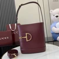 Gucci專櫃古馳2025春夏系列最新款水桶包手提單肩斜挎女包 jh2616型號：833660
