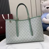 Gucci專櫃古馳最新款購物袋GG圖案條紋織大號肩背包 jh2624型號：815213