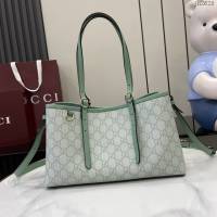 Gucci專櫃古馳最新款購物袋GG圖案條紋織大號肩背包 jh2625型號：815214