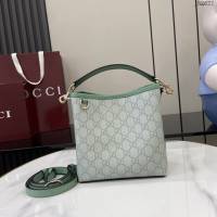 Gucci專櫃古馳最新款購物袋GG圖案條紋織大號肩背包 jh2627型號：815118