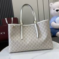 Gucci專櫃古馳最新款購物袋GG圖案條紋織大號肩背包 jh2632型號：815213