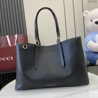Gucci專櫃古馳最新款購物袋GG圖案條紋織大號肩背包 jh2753型號：815213