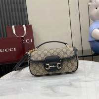 Gucci專櫃古馳最新款Horsebit 1955系列小號手提單肩斜挎女包 jh2761型號：815206