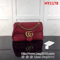 GUCCI古馳頂級原單 新款專櫃品質 實物實拍 443496 大紅鏈條包 HY1178