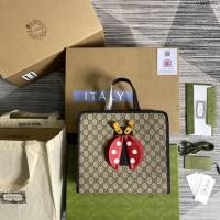 Gucci新款包包 古馳小號購物袋 Gucci瓢蟲圖案兒童包 664083  ydg3051