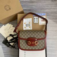 Gucci新款原廠皮女包 古馳1955Horsebit Bag Gucci經典馬銜扣單肩斜挎女包 602204  ydg3093