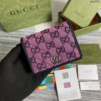 Gucci新款包包 古馳GG marmont小卡包 Gucci帆布零錢包 466492  ydg3283