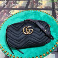 GUCCI古馳女包 新款 專櫃品質 447632 進口牛皮 原廠五金 黑絨 Gucci斜挎包  ydgq3163